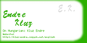 endre kluz business card